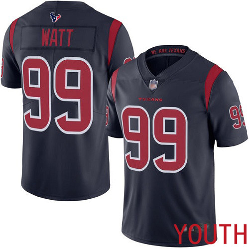 Houston Texans Limited Navy Blue Youth J J Watt Jersey NFL Football 99 Rush Vapor Untouchable